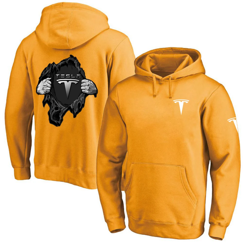 

New Tesla Car Logo Spring and Autumn Hoodies Solid Comfortable Customize Pullover Cotton Sweatshirts Casual Harajuku Fashion