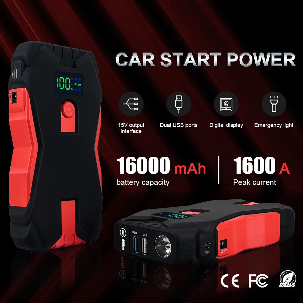 camason car jump starter power bank 1600a starting device battery car auto emergency booster charger jump start up for car free global shipping
