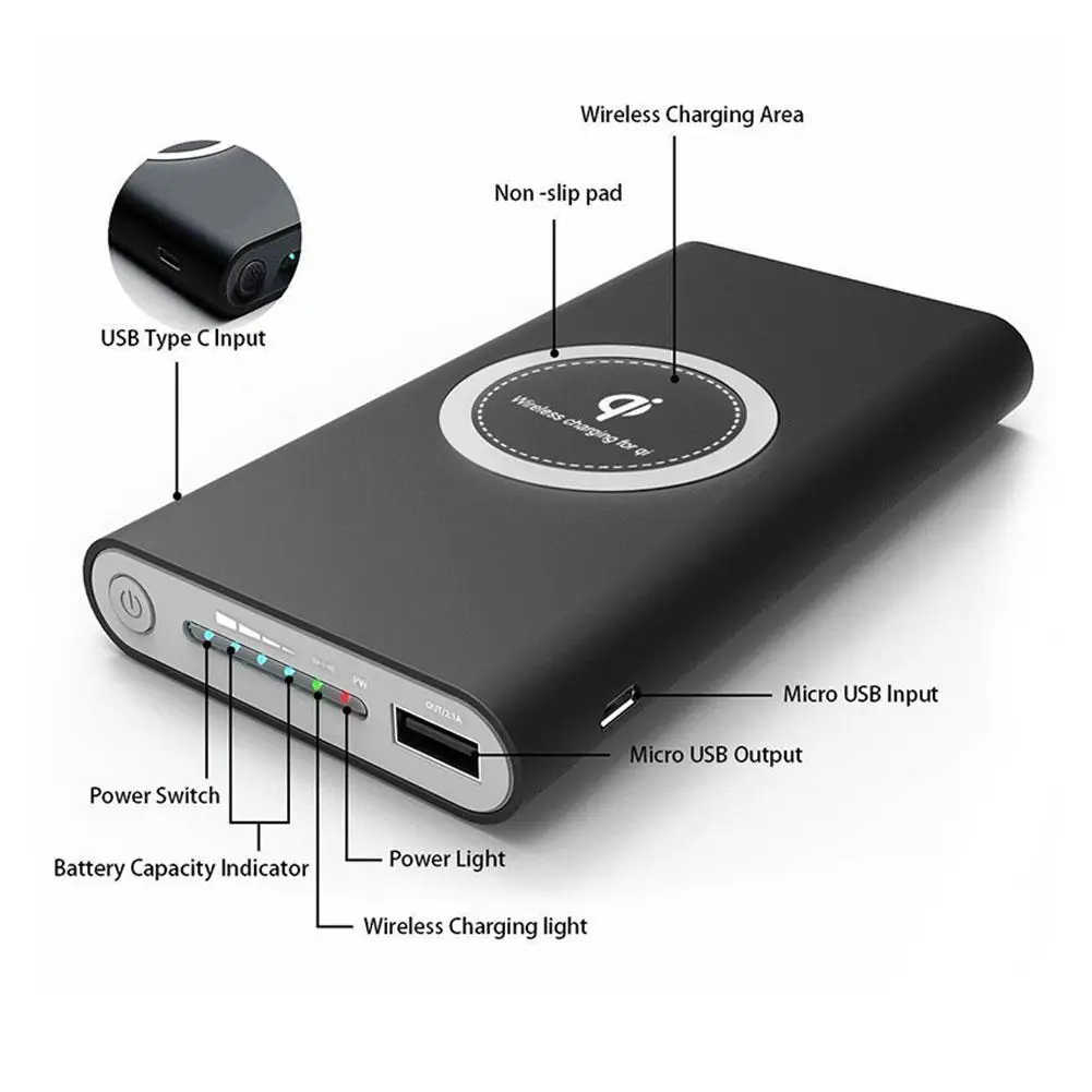 2 в 1 чехол для беспроводного зарядного устройства с портом usb type C без