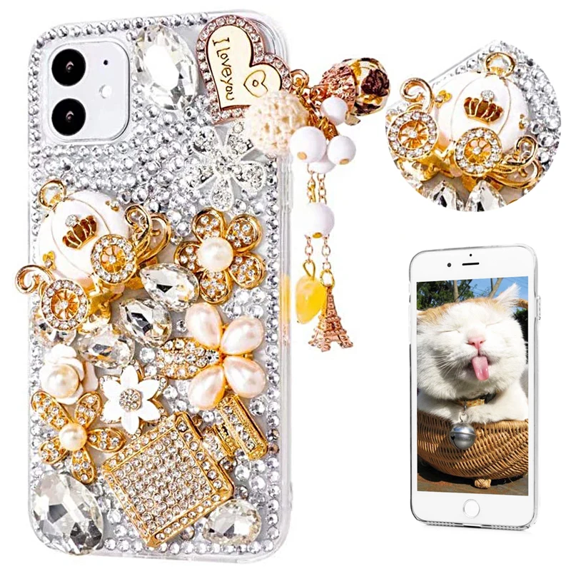 Роскошный чехол для телефона со стразами и короной с блестящими Huawei P50 P20 P30 P40 Pro Lite