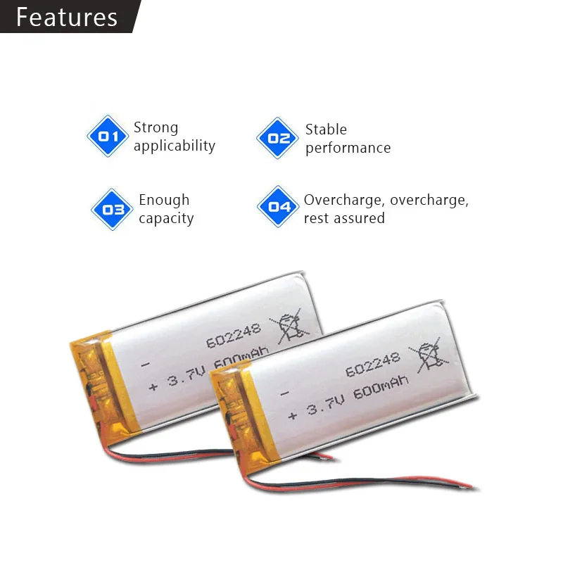 1/2/3 шт. 3 7 V Lipo cells 602248 600mah литиевая полимерная аккумуляторная батарея для MP3 MP4 Bluetooth