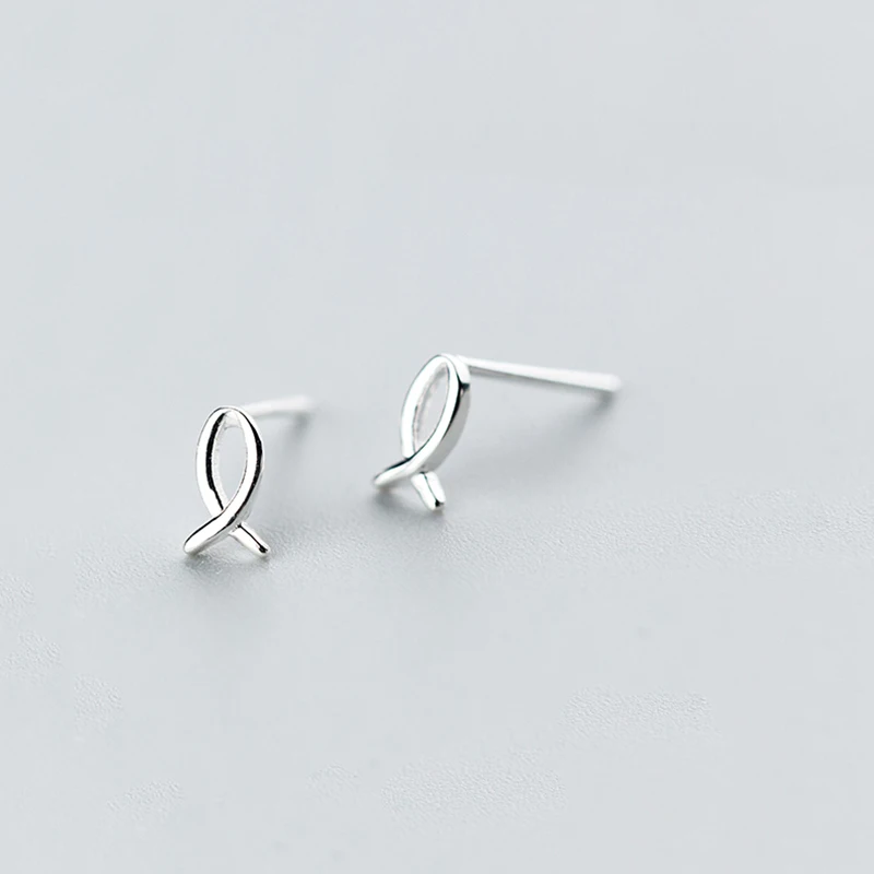 Peri'sbox Lovely Simple Small Fish Stud Earrings for Women 925 Sterling Sliver Tiny Animal Mini Minimalist | Украшения и