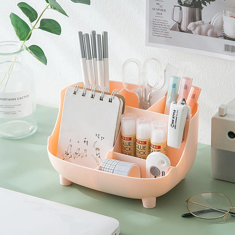

6 Gird Desktop Organizer Pen Holder Multifunctional Desk Pencil Storage Stand Box School Office Stationery Makeups Storage Box