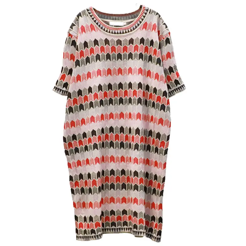 

XITAO Print Pattern Casual Dress Women 2021 Summer New Arrival Personality Fashion Loose O-neck Short Sleeve Dress CLL1334