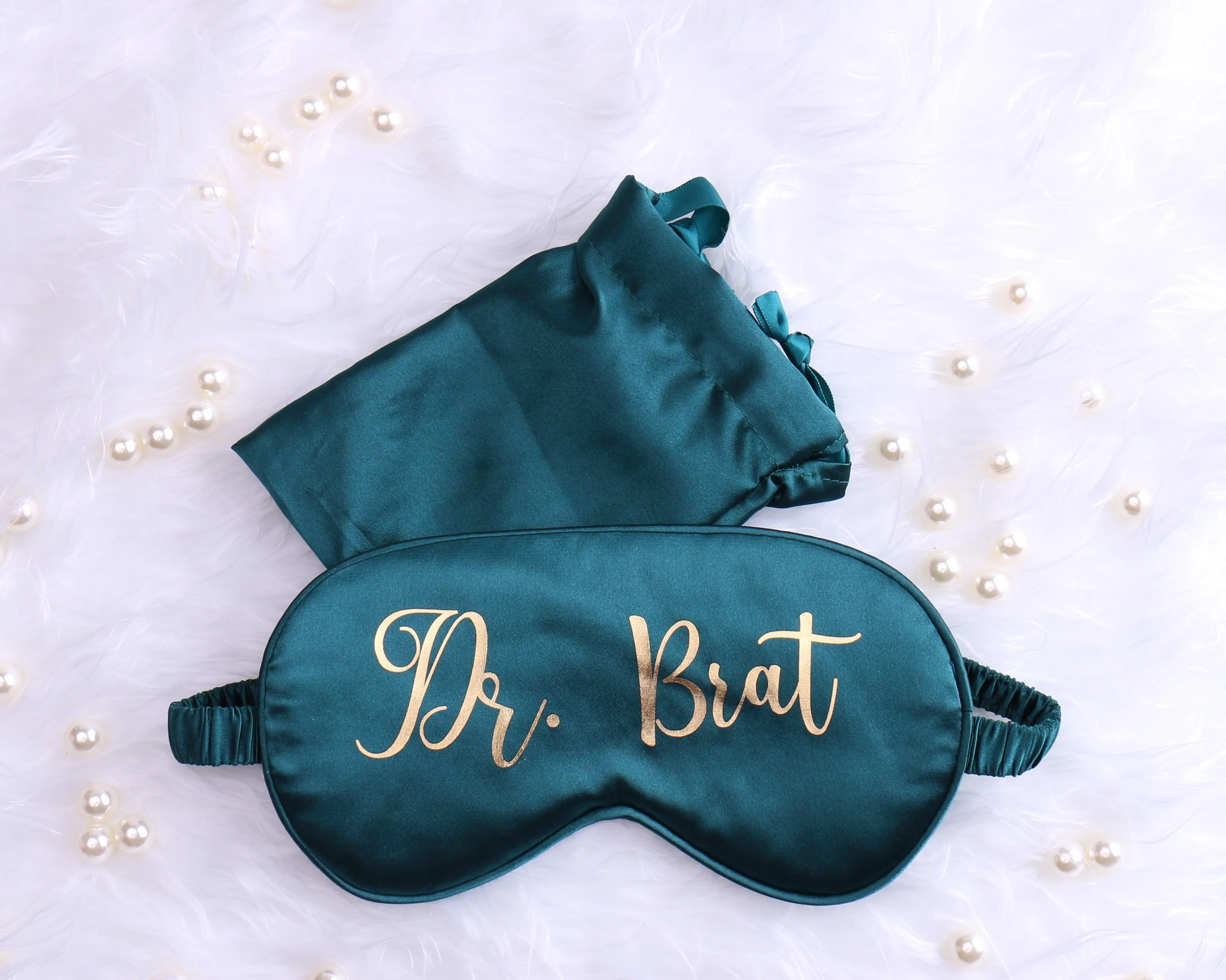 Маска для сна девичник с металлическим текстом логотипом на заказ подарок