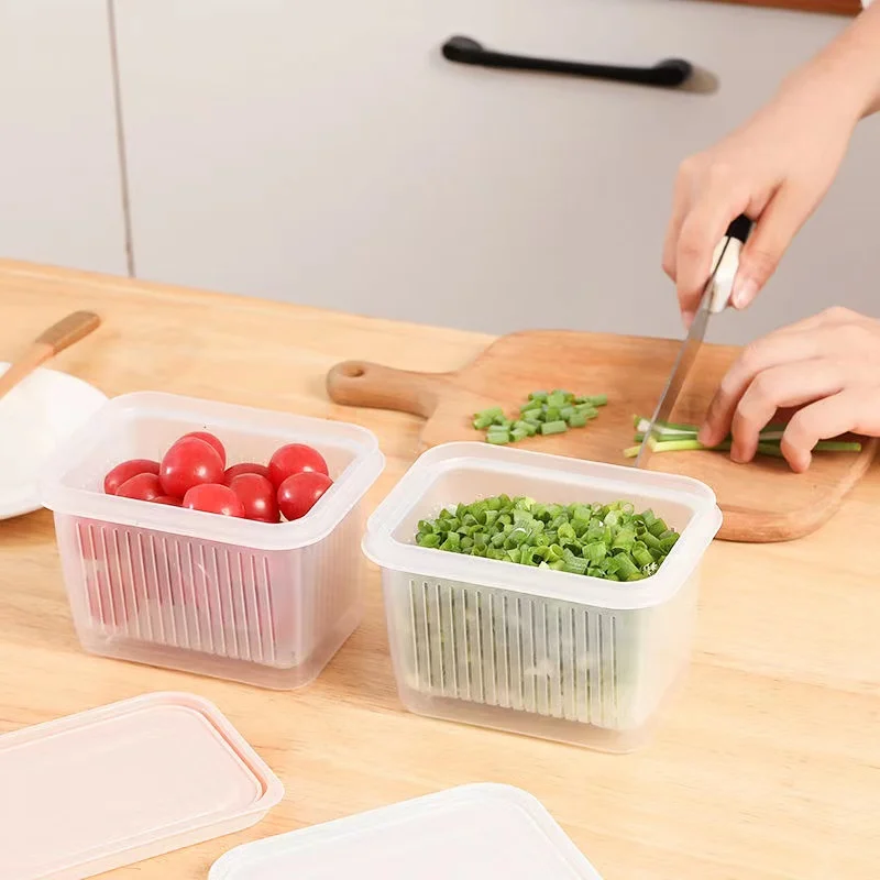 Двухслойная пластиковая коробка для хранения фруктов лука имбиря чеснока -