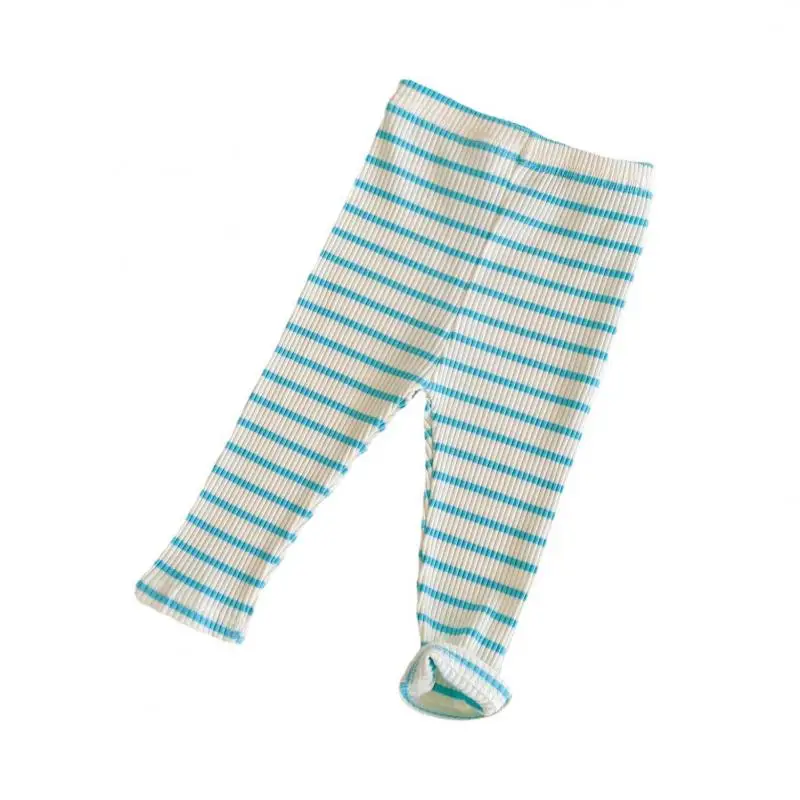 

2021 Baby Girl Stretch Leggings Spring And Autumn Girls Striped Pants Toddler Child Cotton Trousers Kids All-match Leggings