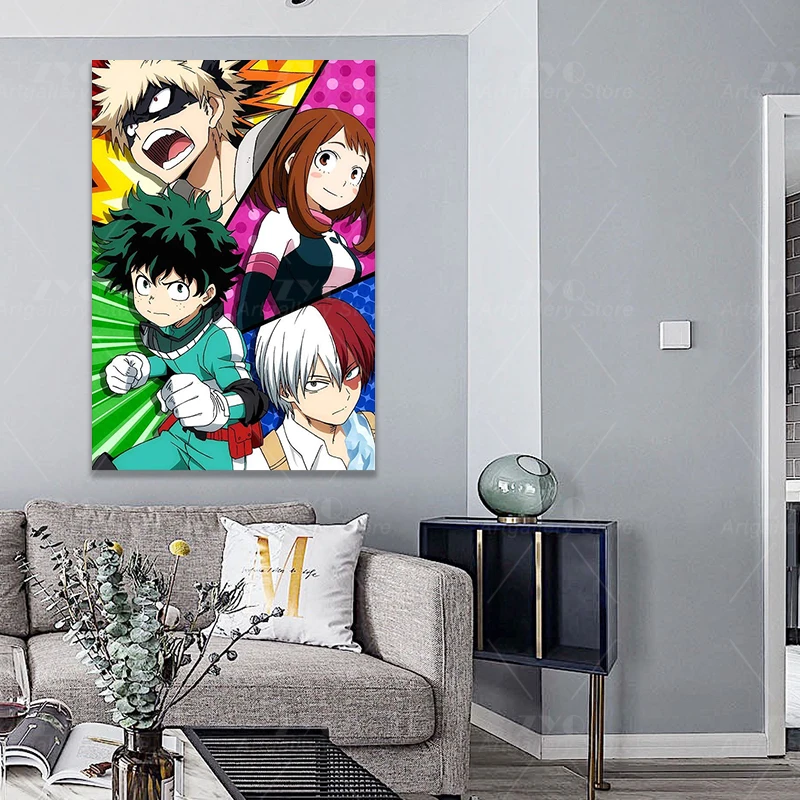 Картина на холсте Моя геройская Академия японское аниме домашний декор