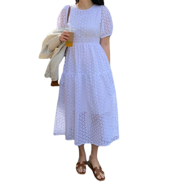 

New Women fashion Shirt Dresses Fashionable Elegant High Waist Vintage Korean Long Dress c1
