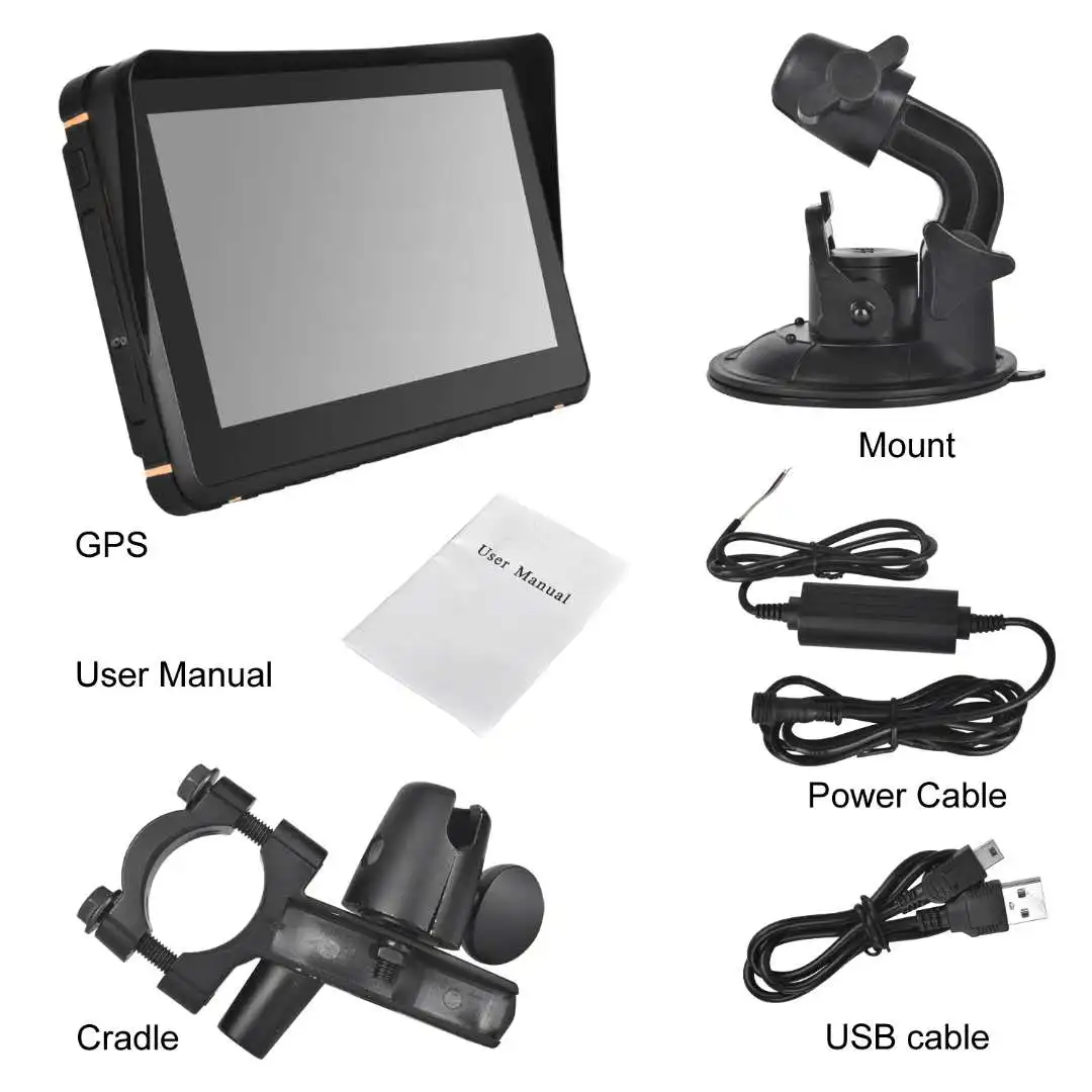 XGODY мотоцикл GPS навигация с 7 дюймовым HD автомобиля 256 м + 8 Гб Водонепроницаемый