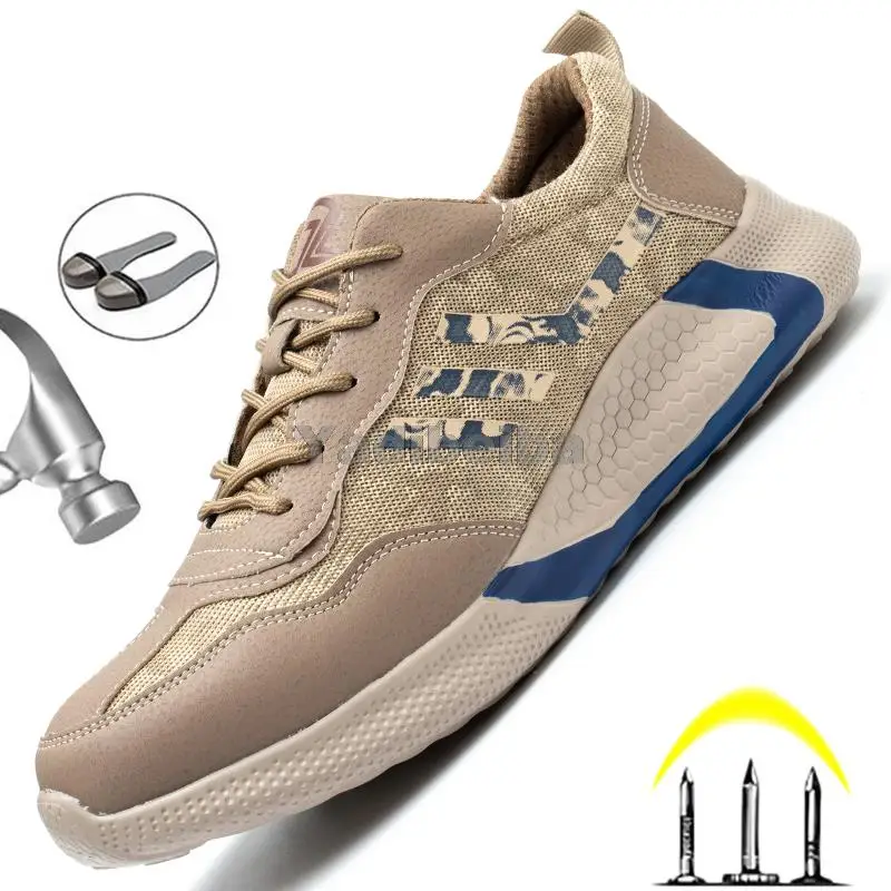 

Защитные ботинки со стальным носком для мужчин и женщин, рабочие ботинки, защита от проколов, разрушаемые, легкие рабочие кроссовки унисекс