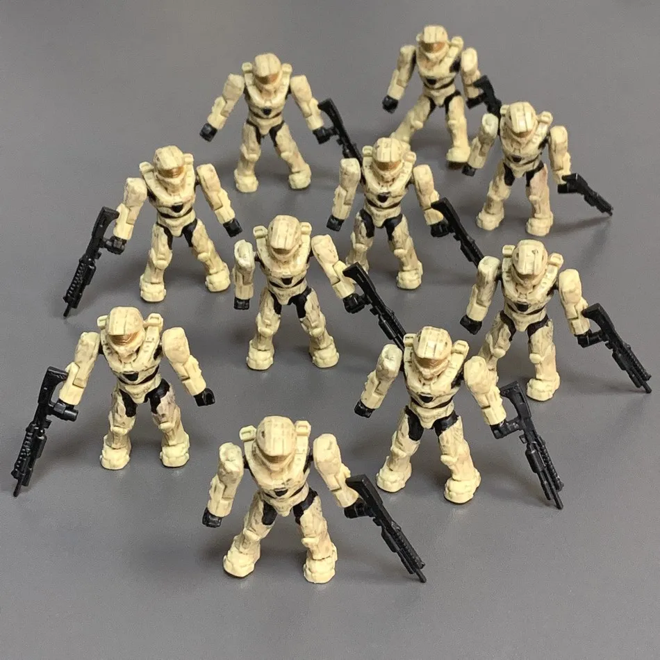 5/10 шт. Halo Mega Bloks темно-красная пустыня желтое золото UNSC спартанская безопасность