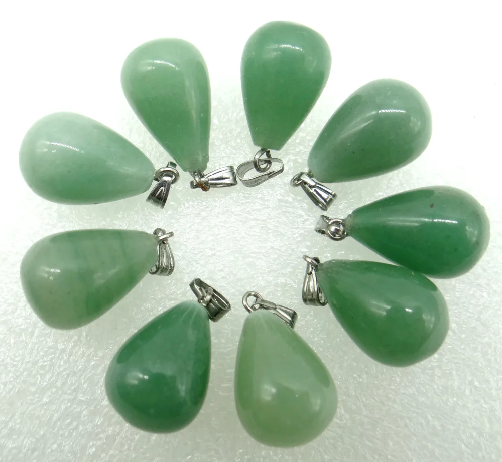 

Natural stone Quartz Crystal Turquoises tiger eye aventurine Water droplets pendant Jewelry making necklace Accessories12pcs A6