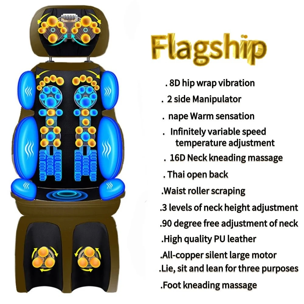 Electric Vibrating Full Body Massage chair Neck Back Waist Hip Leg Massage  Cushion Heating Massage Muscle Stimulator massager