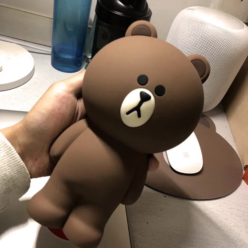 Мультяшный силиконовый чехол-карандаш Kawaii пенал коричневый Медведь Кролик 3D чехол-карандаш для школьных принадлежностей канцелярские подарки