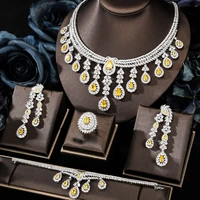 noble bridal wedding jewelry set neckalce earrings ring bangle jewelry set for women prom party show full cz luxury jewelry