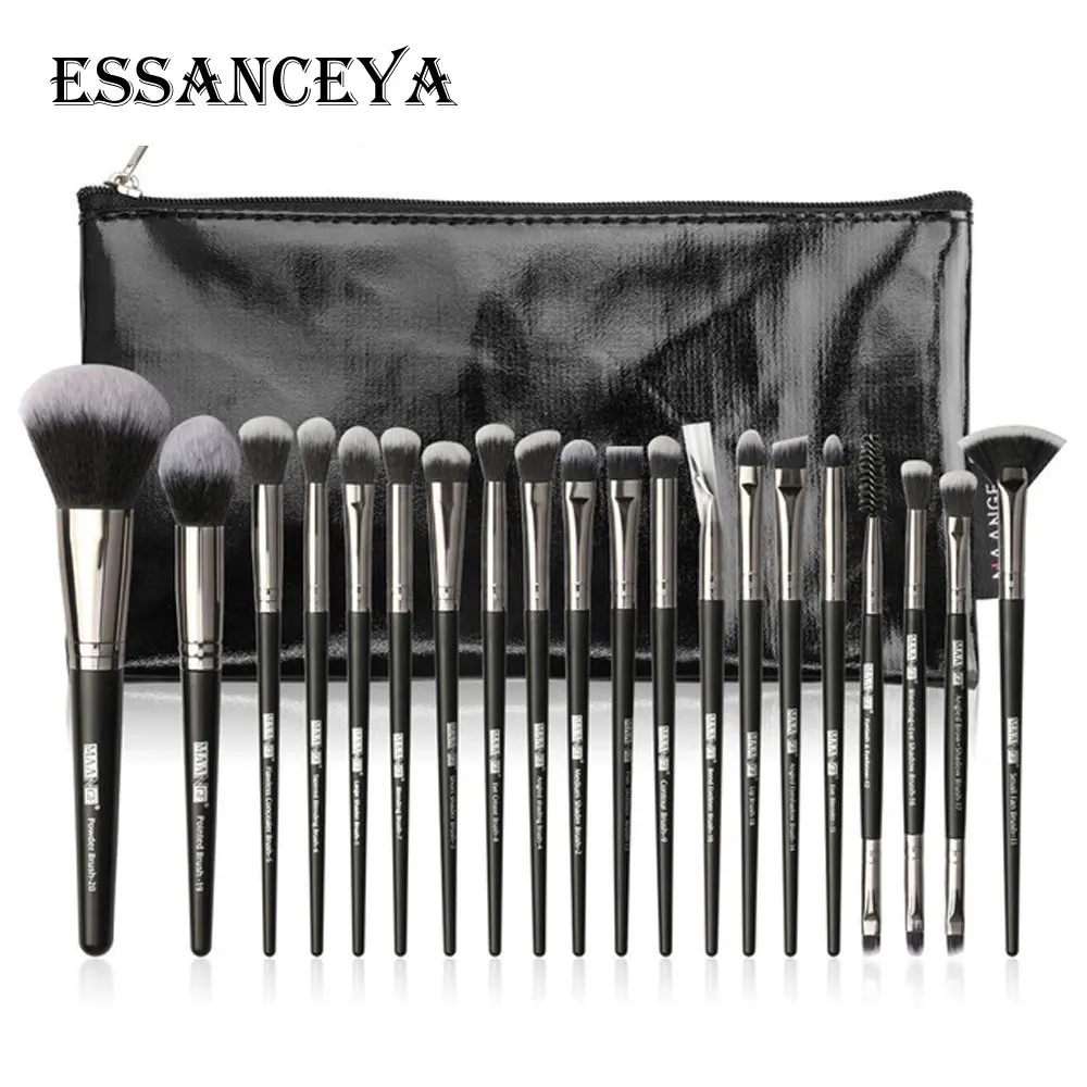 20 pcs with bag ESSANCEYA Новая мода профессиональный макияж кисти для макияжа кисточки 15/18/20 шт глаз для пудры, основы, кисти для макияжа, для румян Набор для Красота - Handle Color: 20 pcs with bag