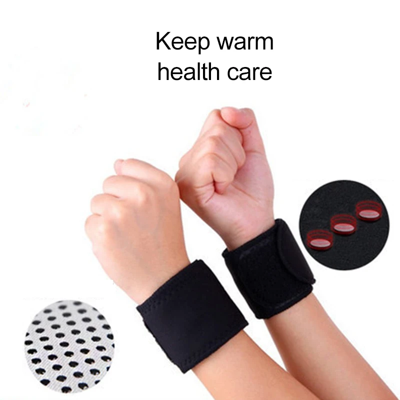 

1 Pair Self-heating Sports Wrist Brace Magnetic Wrist Pads Warming Wristband FK88