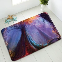 forest non slip bathroom mat autumn natural scenery starry sky trees plants indoor entrance doormat absorbent carpet washable