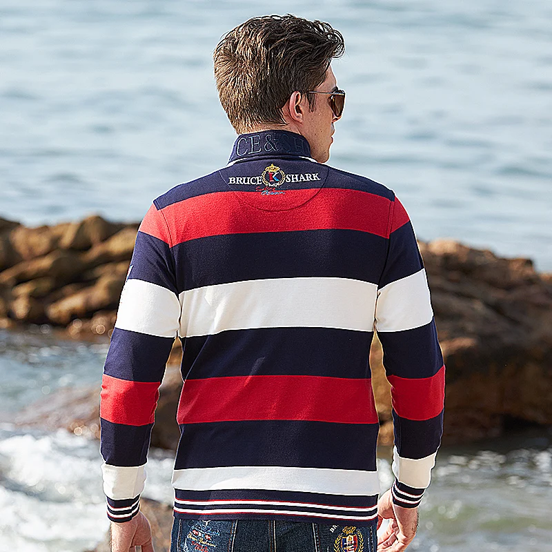 Мужские рубашки поло плотные натуральный хлопок деловые модные повседневные