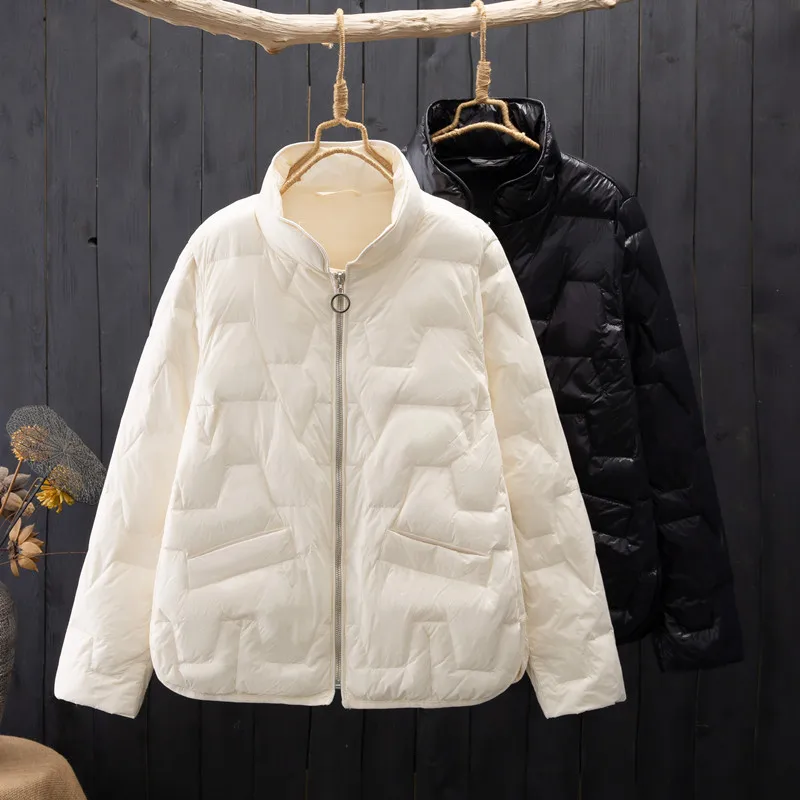 

Новинка 90%, Женская куртка на белом утином пуху на осень и зиму, короткая верхняя одежда, повседневное легкое однотонное теплое пальто для сн...