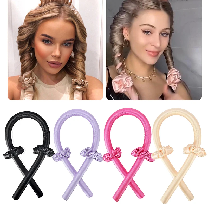 

Soft Hair Curlers Lazy Heatless Curling Rod Headband Hair Styling Tools No Heat Silk Curling Ribbon Modeling Accessories