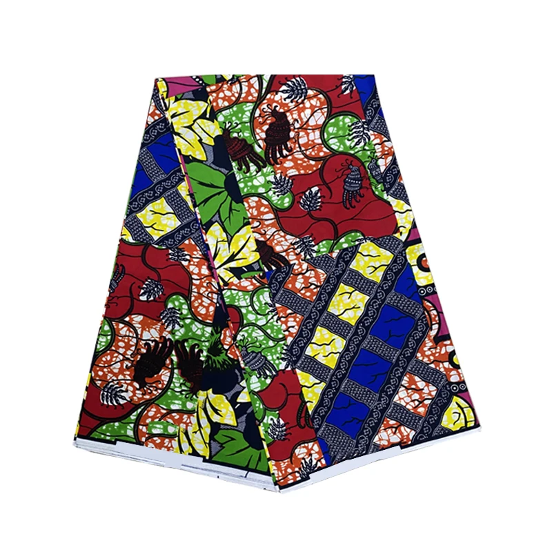 

100%Cotton Wax Printed Fabric Veritable Soft Breathable Nigerian African Style Dress Material For Sewing By The Yards S-P 3-50