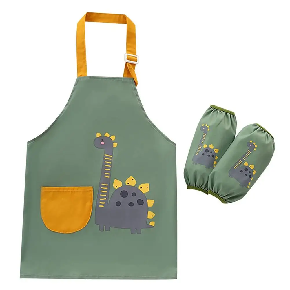 

Baby Kitchen Apron Waterproof BBQ Bib Aprons Children Painting Smock Anti-dirty Painting Clothes Anti-dressing for Art Students