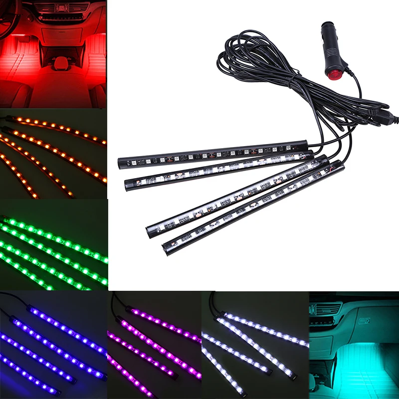 POSSBAY Красочные Универсальные 4 в 1 Автомобильные светодиодные декоративные двери