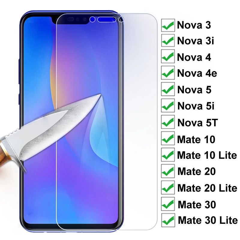 

15D Protection Glass On For Huawei Nova 3 3i 4 4e Nova5 5i 5T Screen Protector For Huawei Mate 10 20 30 Lite Tempered Glass Film