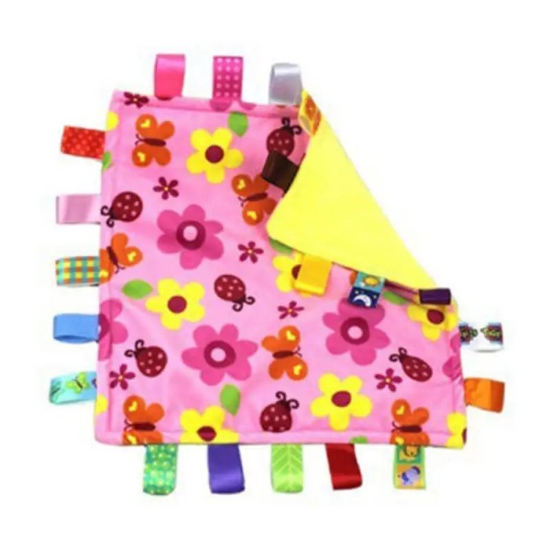 

1PCs Super Soft Square Towel Baby Comfort Blanket Label Soothing Towel Comfortable As Multi-function Toy Baby Comforting Towel