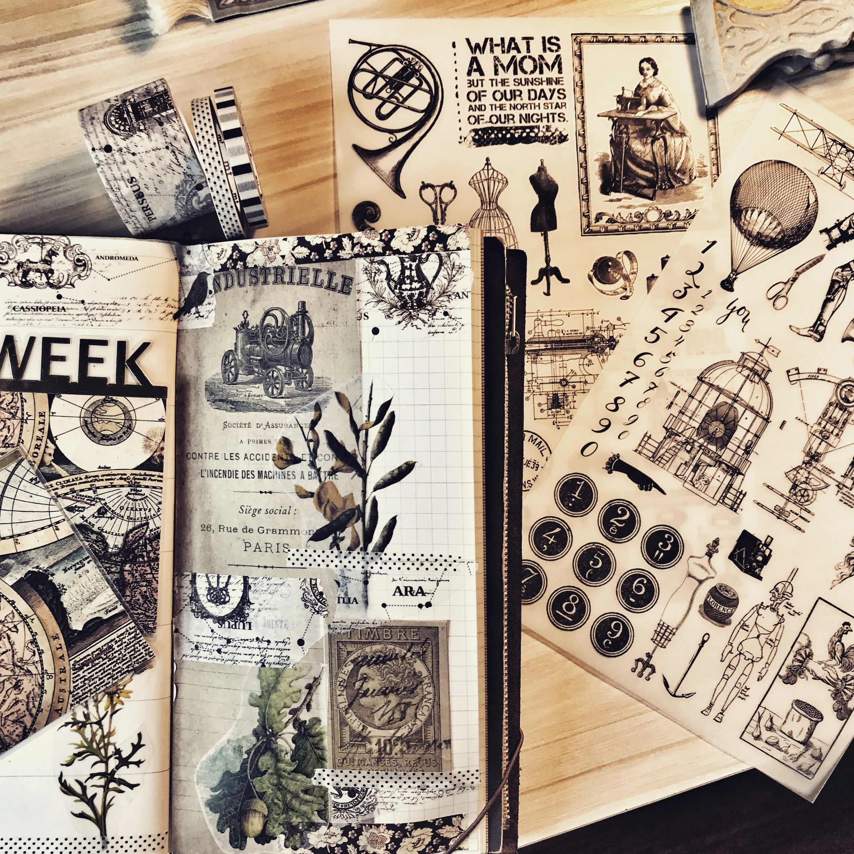 Кролик домашний втирает. Tim Holtz стиль украшения ностальгическая ручка передачи печати бумага для заметок два/пакет