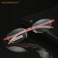 tr90 ultra light memory fashion pink frame anti blu light rimless reading glasses 0 75 1 1 25 1 5 1 75 2 2 25 2 5 to 4