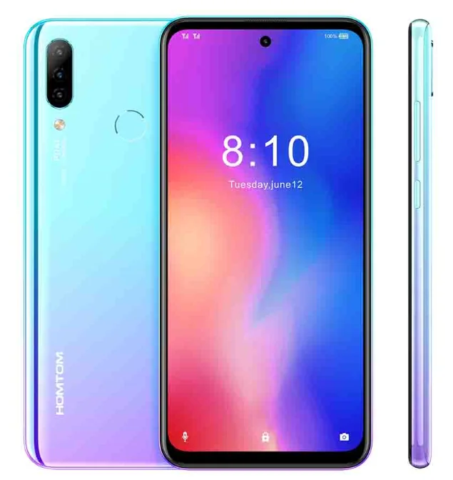 Global Version Blue HOMTOM P30 pro 6,41 дюймов Android 9,0 мобильный телефон MT6763 Восьмиядерный 4 Гб 64 Гб задняя 13 МП Тройная камера смартфон - Цвет: Global Version Blue