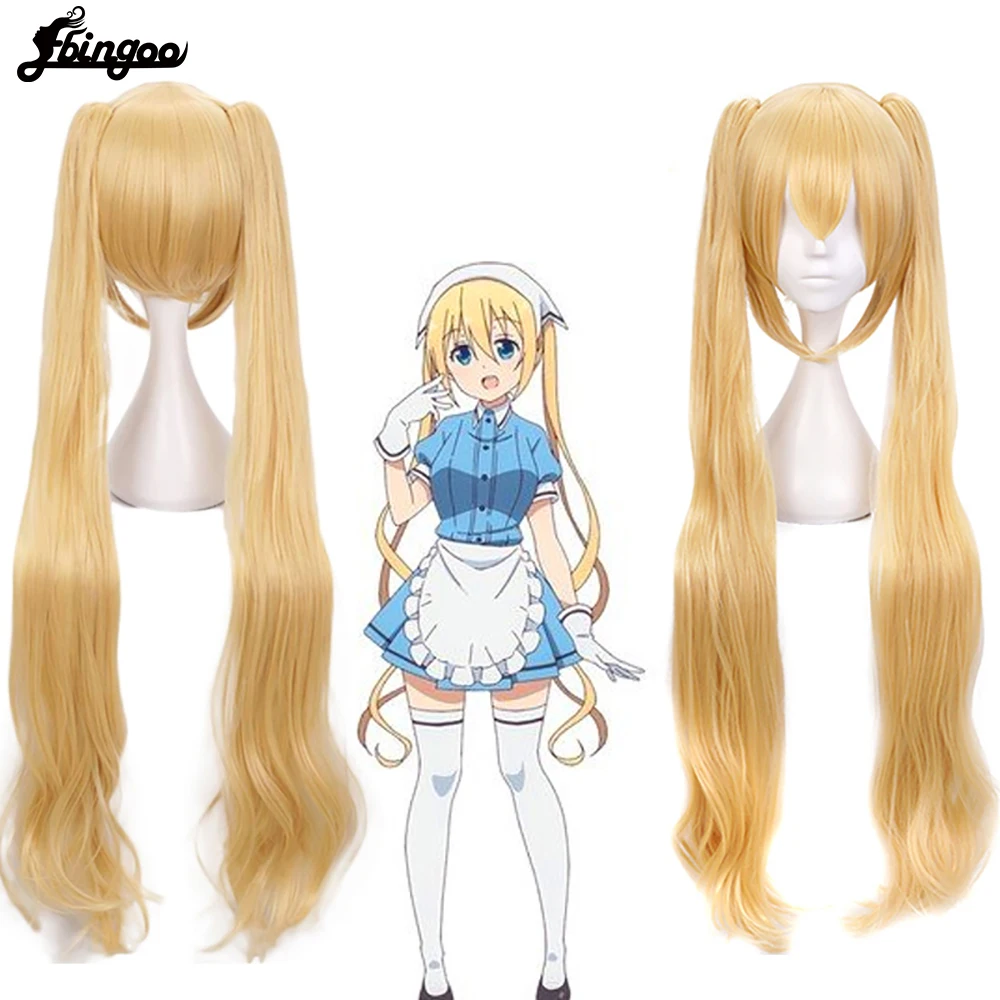 Парик Ebingoo Blend S Kaho Hinata двойной хвостик блондинка Синтетический косплей парик