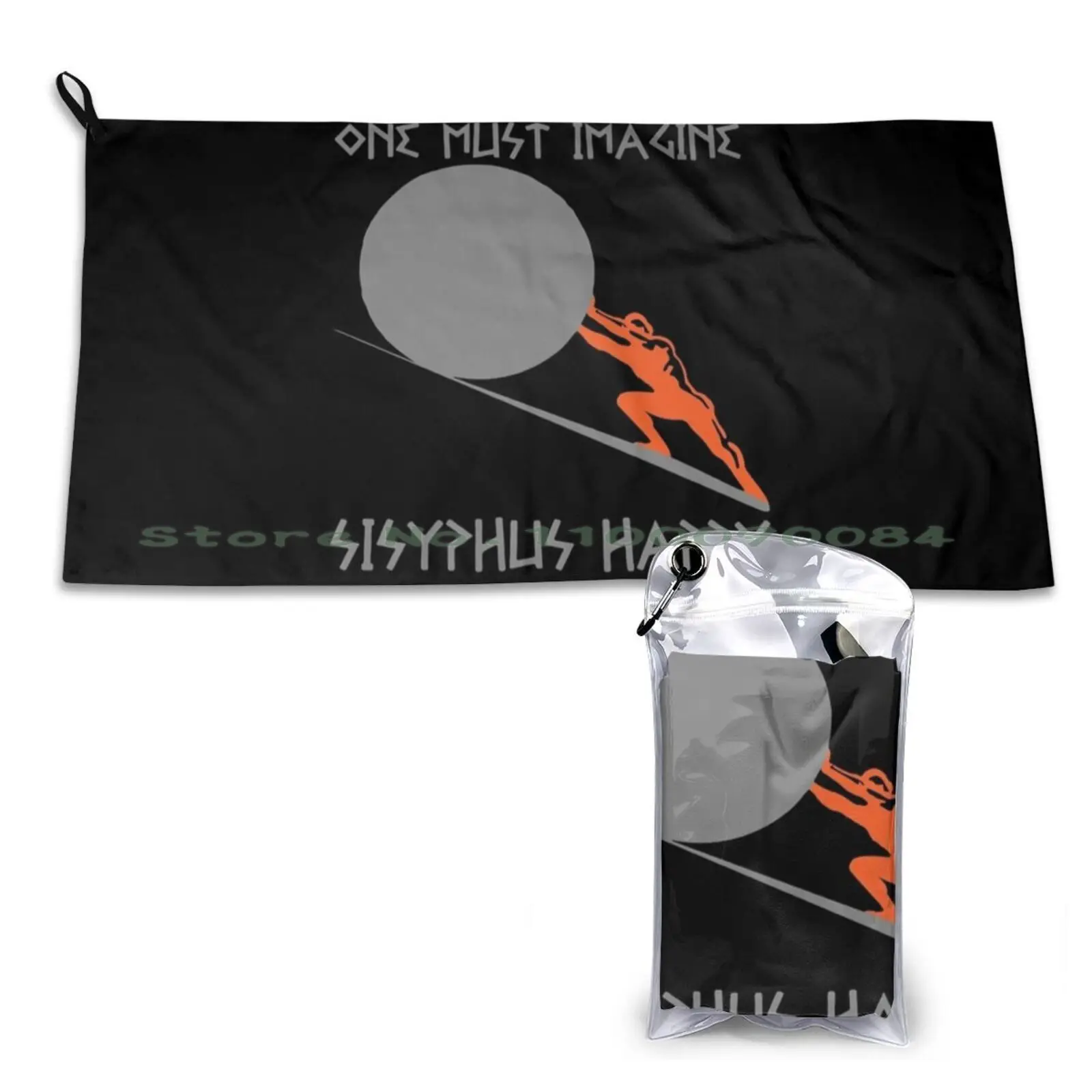 

One Must Imagine Sisyphus Happy Quick Dry Towel Gym Sports Bath Portable One Must Imagine Sisyphus Happy Quote One Must Imagine
