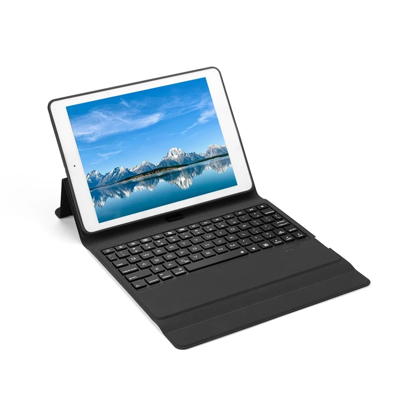 

Беспроводной клавиатура для iPad 9,7 дюймовый универсальный ультра-тонкая клавиатура Bluetooth красочные Подсветка кожаный чехол