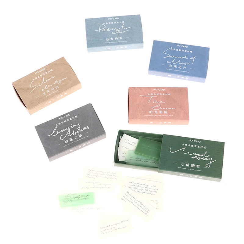 

Vintage Quotes Matchbox Sulfuric Acid Memo Pads Handwriting English Journaling Accessories Aesthetic Material Card Paper