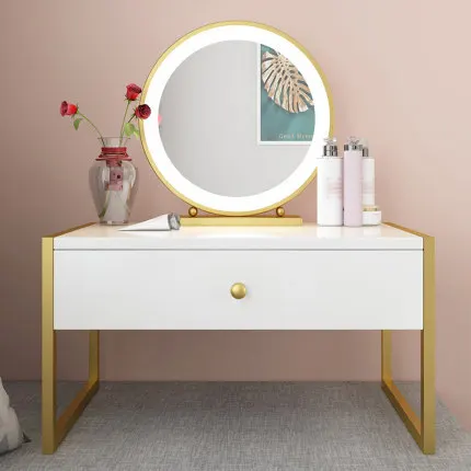 

Bedroom Makeup Dressers Women Board Dressing Table Stool Set Two-Piece Set Vanity Table Window Simple Multifunction Belt Drawer