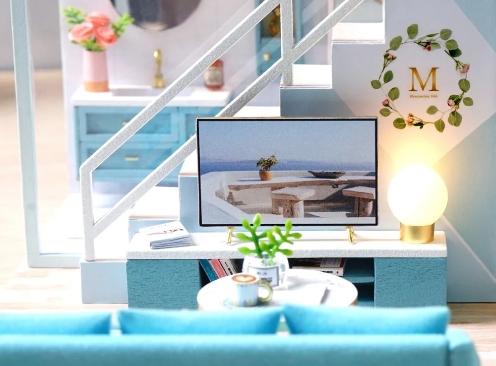 Милая комната DIY миниатюрный дом деревянный кукольный дом мебель пылезащитный чехол кукольный домик комплект дом модель игрушки для детей Рождественский подарок