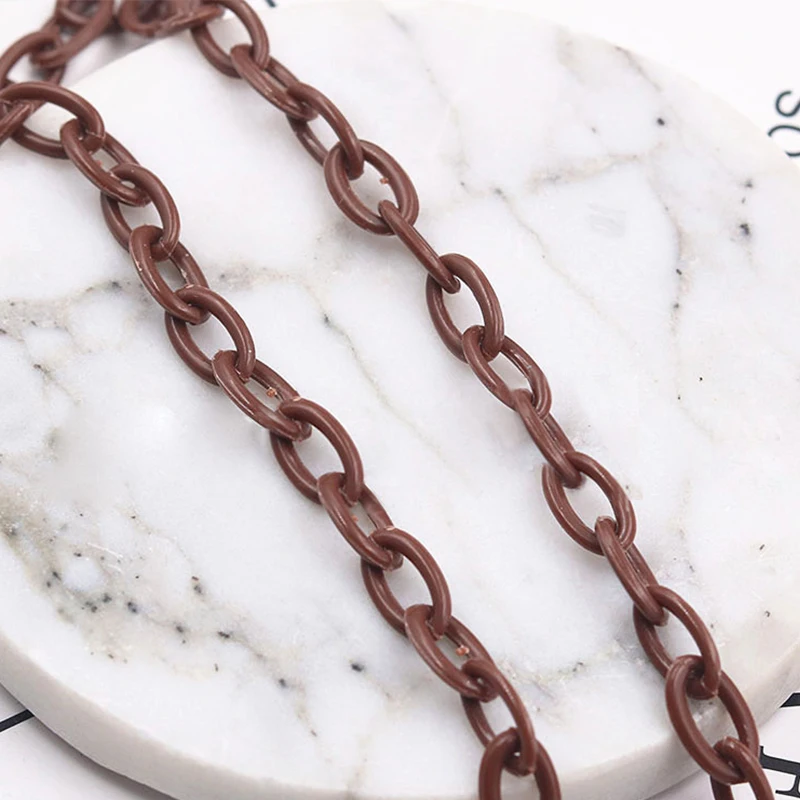 

Doreen Box Plastic Closed Soldered Link Cable Chains Findings Oval Chains Findings 13x8mm, 42cm(16 4/8") long, 2 PCs