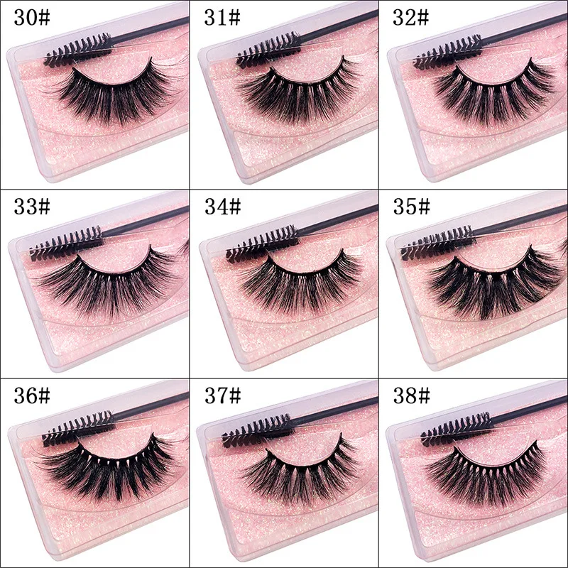 

Soft Natural Long Cross Fake Eye False Eyelashes + Tweezer+ Spoolie 3pcs in One Bag Lash Brush 40Styles Beauty Makeup Sets Tools