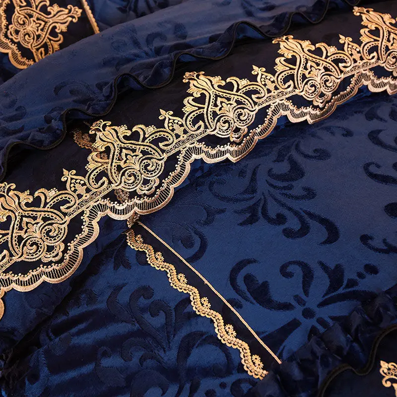 Европейская принцесса кружевной теплый бархатное лоскутное одеяло чехол