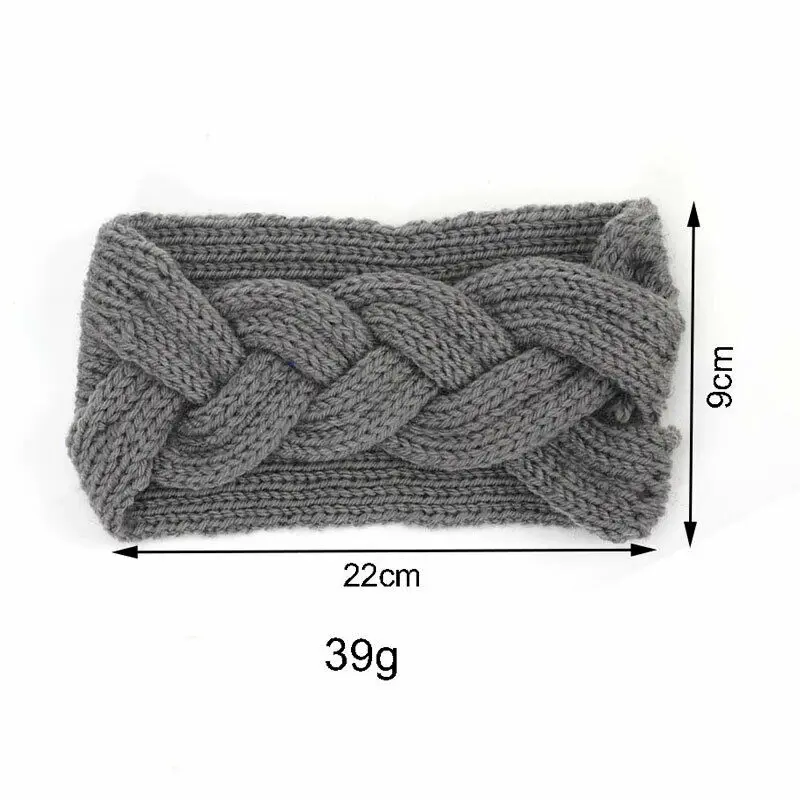 Women Ladies Winter Pretty Fashion Wool Cross Crochet Knitted Headband Solid Color Headbands Gray Black Khaki Purple |