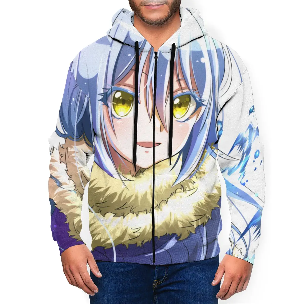 

That Time I Got Reincarnated As A Slime Anime 3D Printed Zipper Hat Hoodie for Men Women Casual Winter Sweaters