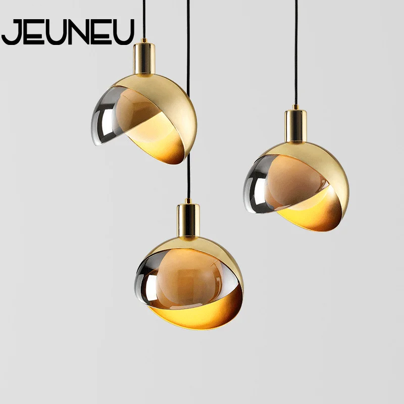 

Nordic Creative Single Head Brass Chandelier LED E27 Living Room Kitchen Bedroom Simple Light Luxury Lighting chandelier