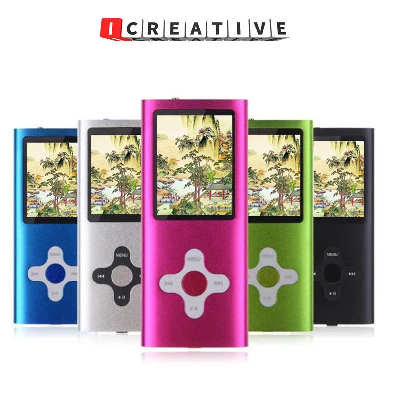 ICREATIVE 16GB Portable Ultra-thin Digital Cross Key MP3 MP4 Player with 1.8 Inches LCD Screen FM Radio Video Movie Music Player
