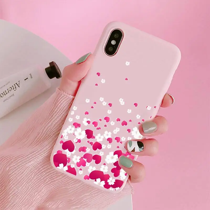 

Fashion Love Heart Phone Case Candy Color for iPhone 6 7 8 11 12 s mini pro X XS XR MAX Plus