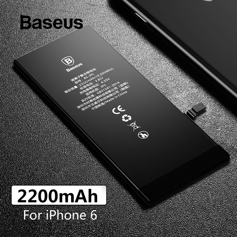 Baseus для iPhone 6, 6s, 6plus, 6s plus, аккумулятор 2200 мА/ч, 3500 мА/ч, высокая емкость, запасная батарея для телефона с бесплатным ремонтным набором инструментов - Цвет: For iPhone 6