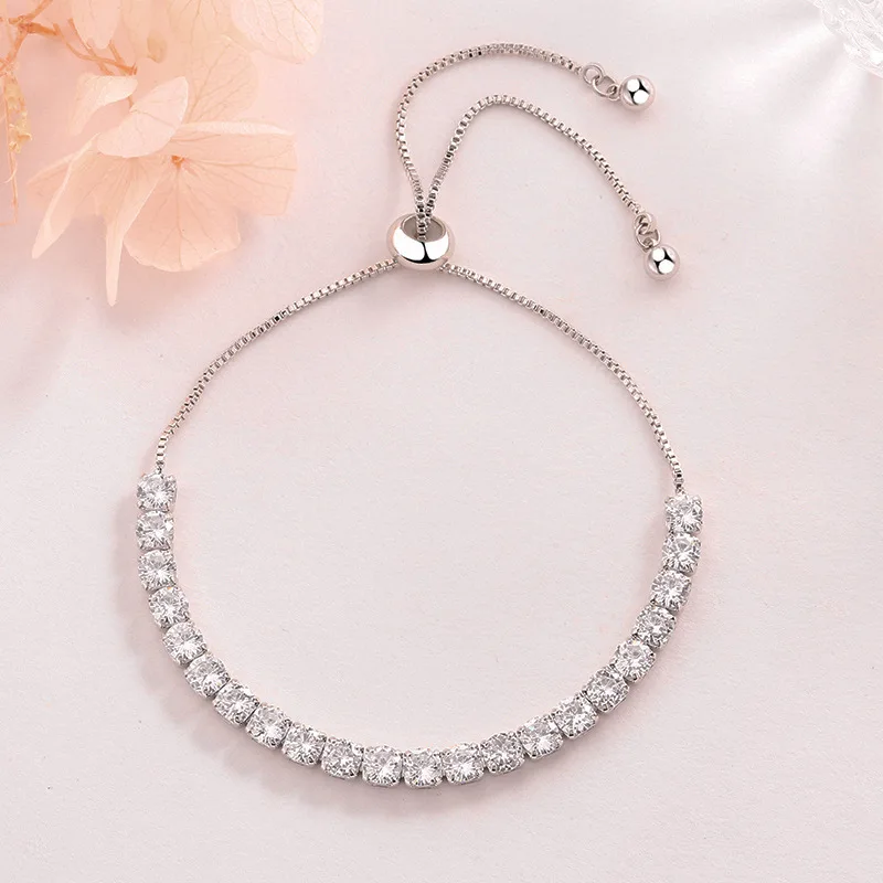 

Bracelets For Women Sparking Zircon Jewerlly Rose Gold Color Handmade Friends Gift Cute Jewelry Wholesale 2021
